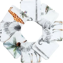 Serviette De Toilette|Sevira Kids Lingettes lavables en bambou 8 pièces Safari