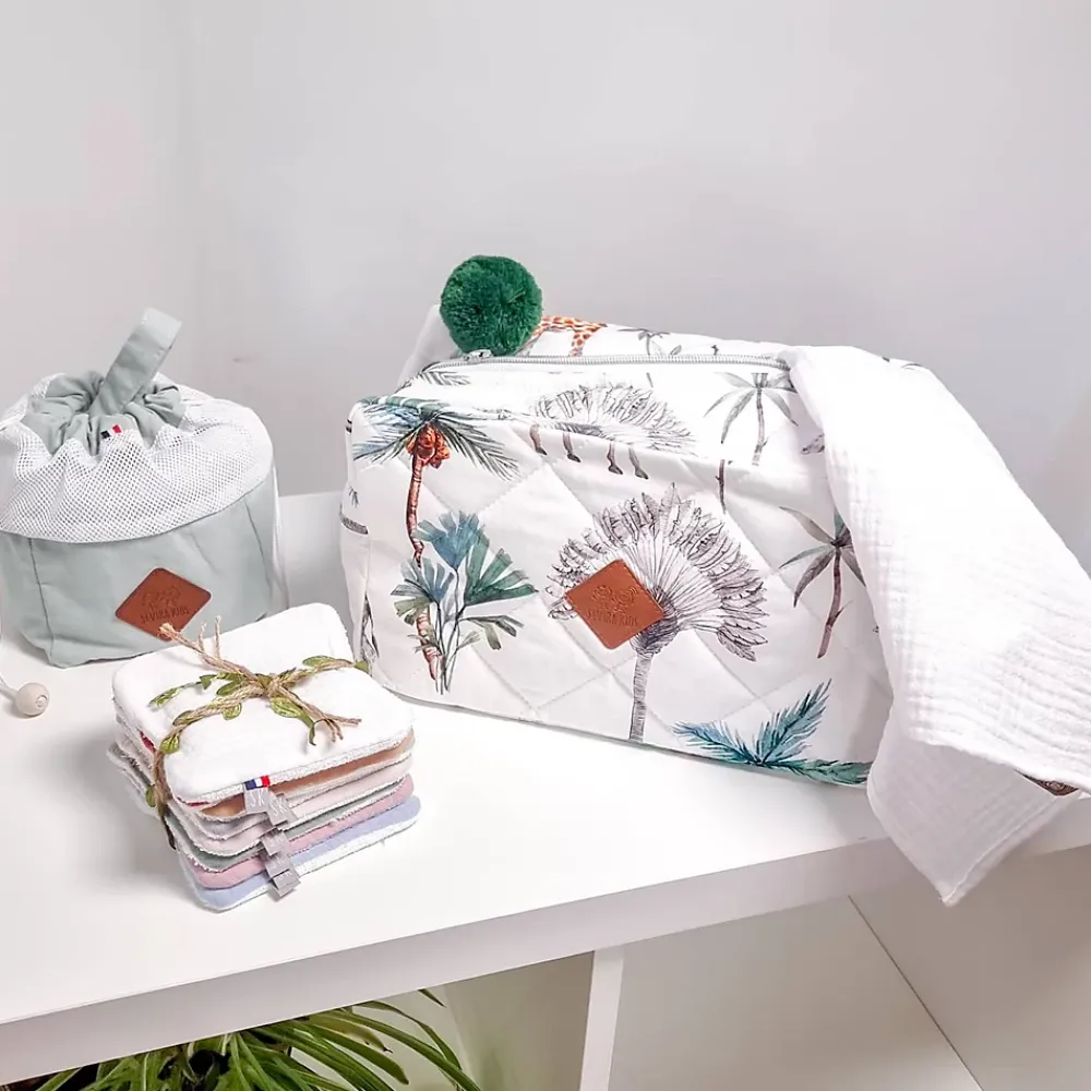 Serviette De Toilette|Sevira Kids Lingettes lavables en bambou 8 pièces Safari