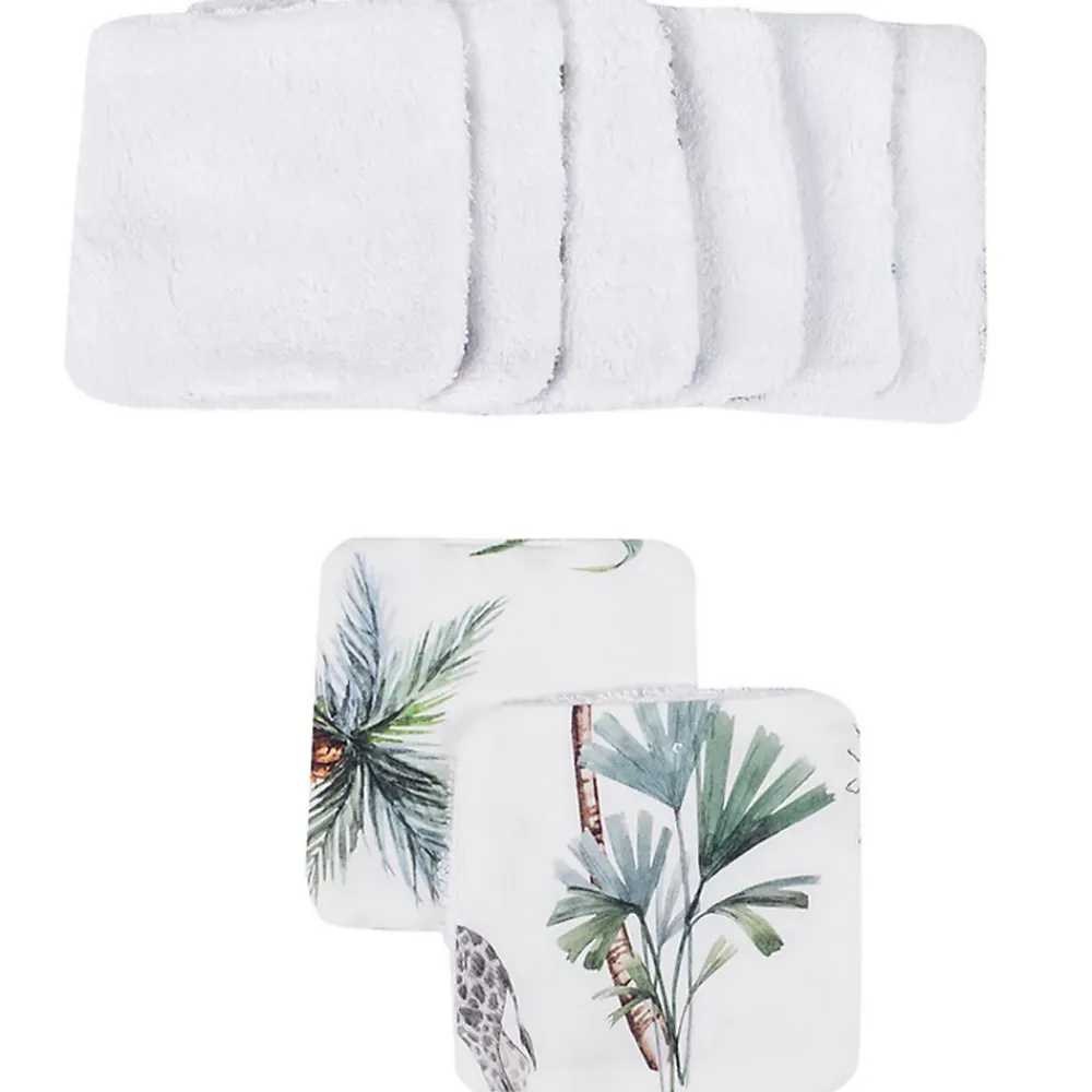 Serviette De Toilette|Sevira Kids Lingettes lavables en bambou 8 pièces Safari