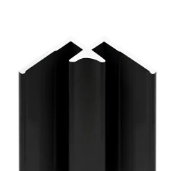 Schulte Lot 2 profilés de finition et 1 profilé d’angle pour panneaux muraux DécoDesign 210 cm noir