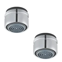 Accessoire De Robinet|Presto Lot de 2 aérateurs antitartre avec limiteur de débit 1,9 l/min M 24x1 chromé