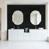 Panneau Mural De Salle De Bains|Decoon Lot de 4 Dalles Murales Douche SPC/PVC Décor Marbre Noir satiné - 59,2x118,4cm - 2,8M²