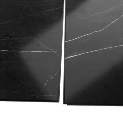 Panneau Mural De Salle De Bains|Decoon Lot de 4 Dalles Murales Douche SPC/PVC Décor Marbre Noir satiné - 59,2x118,4cm - 2,8M²