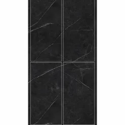 Panneau Mural De Salle De Bains|Decoon Lot de 4 Dalles Murales Douche SPC/PVC Décor Marbre Noir satiné - 59,2x118,4cm - 2,8M²