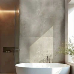 Panneau Mural De Salle De Bains|Decoon Lot de 4 Dalles Murales Douche SPC/PVC Décor effet Pierre Beige - 59,2x118,4cm - 2,8M²