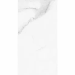 Decoon Lot de 8 Dalles Murales Douche SPC/PVC Décor Marbre Blanc Brillant - 38,9x77,8 cm - 2,42 m²