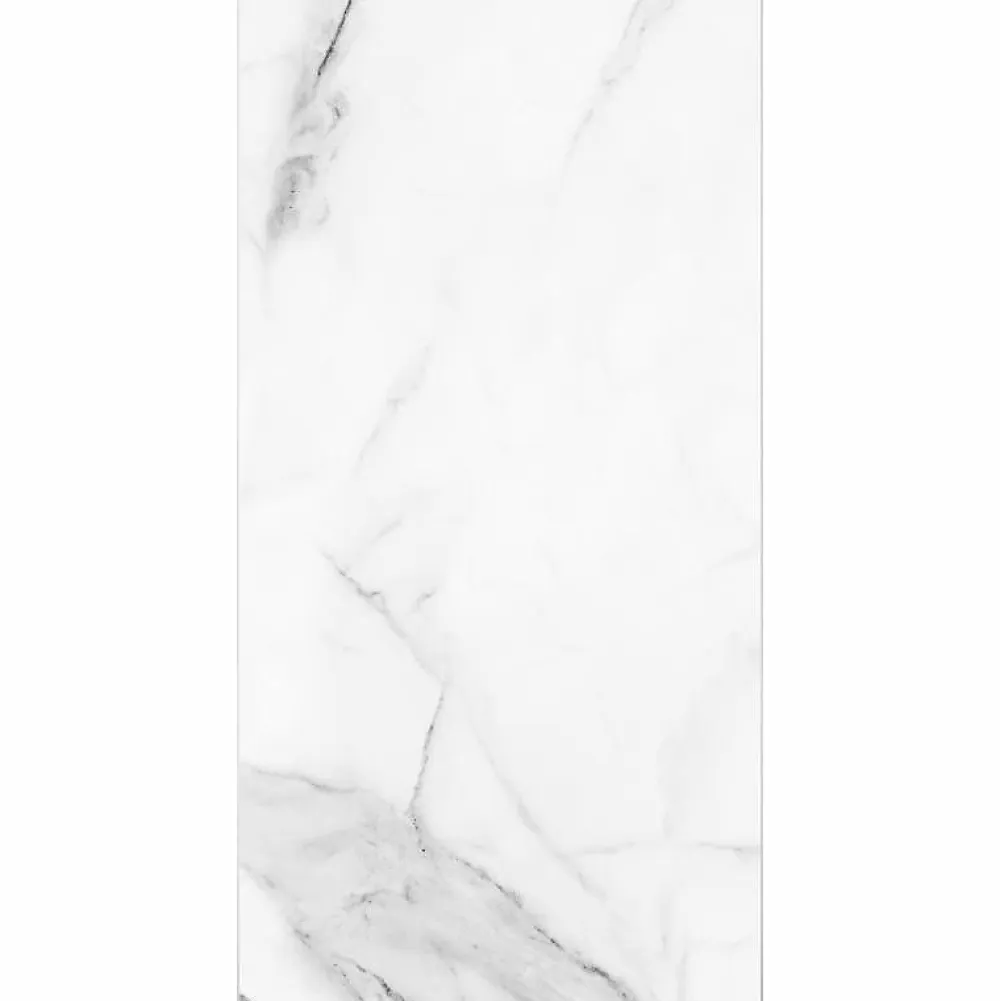 Decoon Lot de 4 Dalles Murales Douche SPC/PVC Décor Marbre Blanc brillant - 59,2x118,4cm - 2,8M²