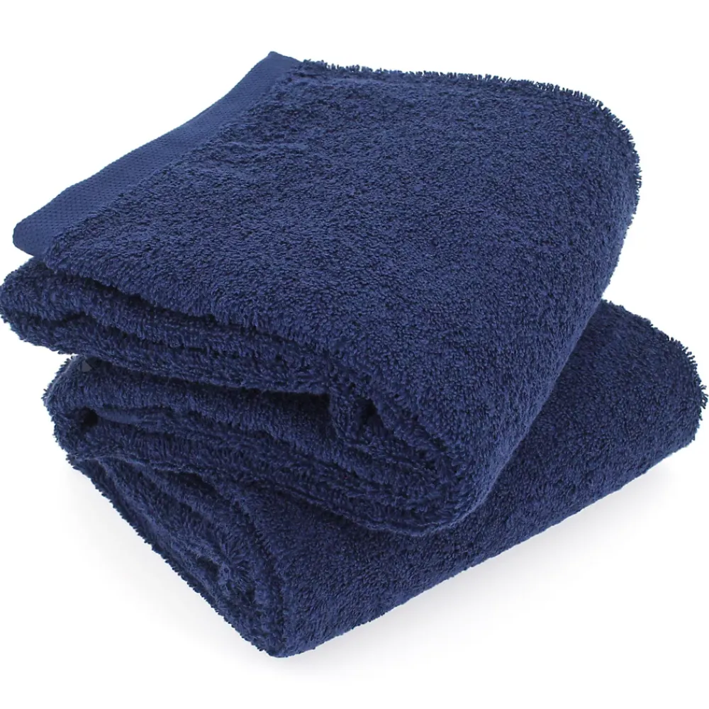 Linnea Lot de 2 draps de douche 70x130 cm ALPHA bleu Marine
