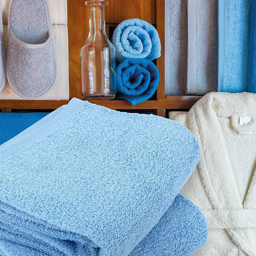 Linnea Lot de 2 draps de douche 70x130 cm ALPHA bleu Ciel