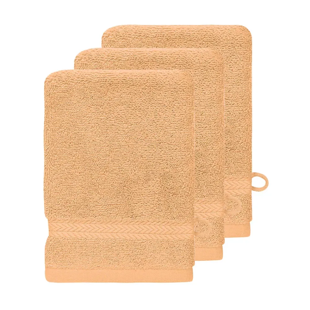 Gant De Toilette|Sensei Maison Lot de 3 gants de toilette 550 g/m² Pêche 16x22 cm LUXURY