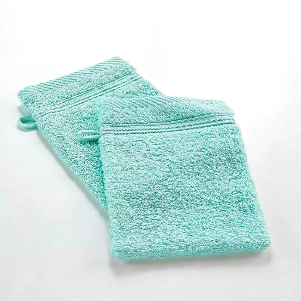 Gant De Toilette|Eden Lot de 2 gants de toilette 15 x 21 cm Tendresse vert celadon