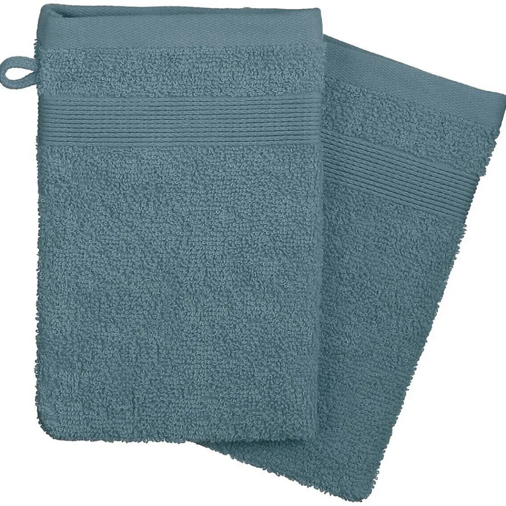 Gant De Toilette|Eden Lot de 2 gants de toilette 15 x 21 cm Couleur moderne orage