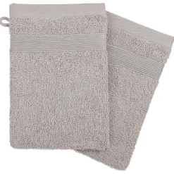 Gant De Toilette|Eden Lot de 2 gants de toilette 15 x 21 cm Couleur moderne taupe