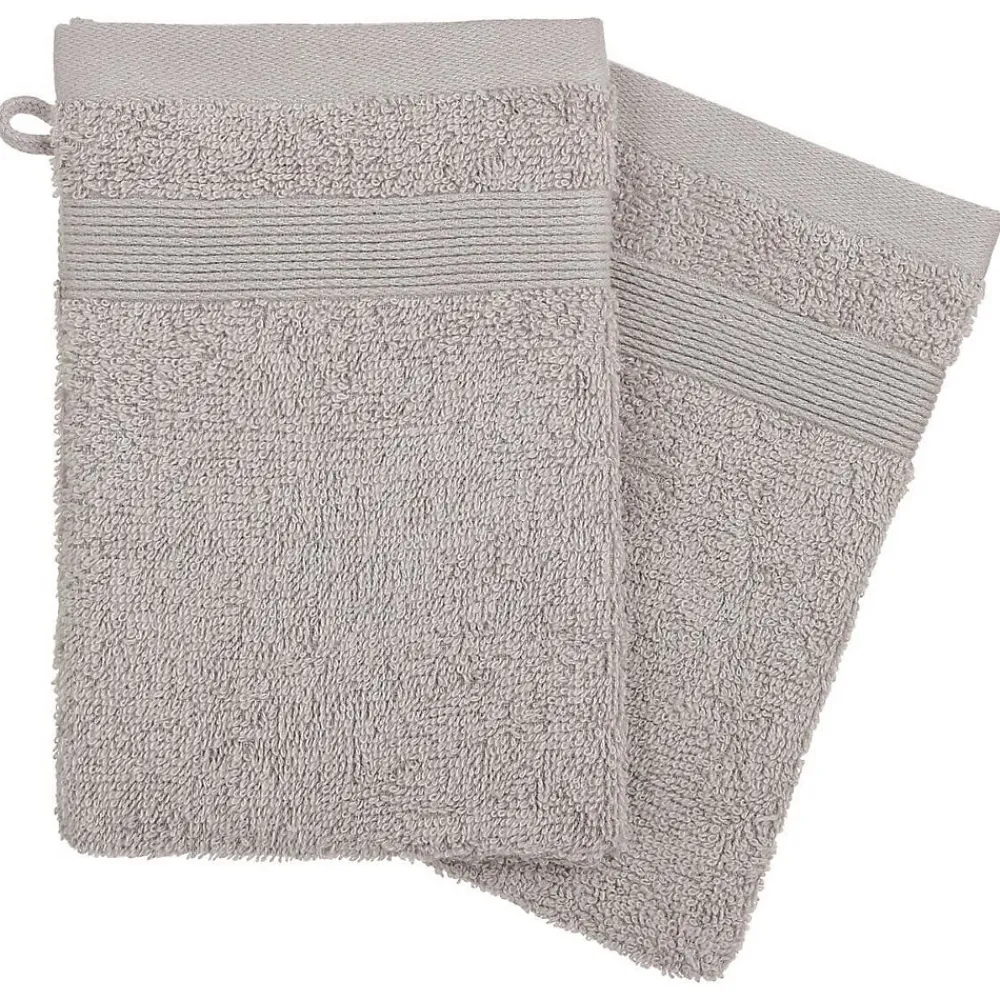 Gant De Toilette|Eden Lot de 2 gants de toilette 15 x 21 cm Couleur moderne taupe