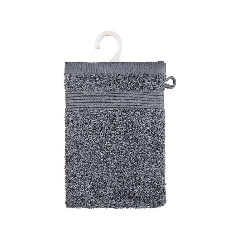 Gant De Toilette|Atmosphera Créateur D'Intérieur Lot de 2 gants de toilette - coton 450 gr/m² - gris anthracite 15x21 cm - Atmosphera
