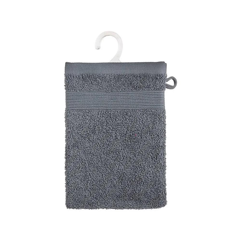Gant De Toilette|Atmosphera Créateur D'Intérieur Lot de 2 gants de toilette - coton 450 gr/m² - gris anthracite 15x21 cm - Atmosphera