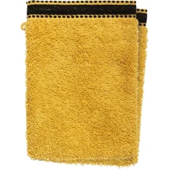 Atmosphera Créateur D'Intérieur Lot de 2 gants de toilette Joia - coton 550 gr/m² - jaune moutarde 15x21 cm - Atmosphera