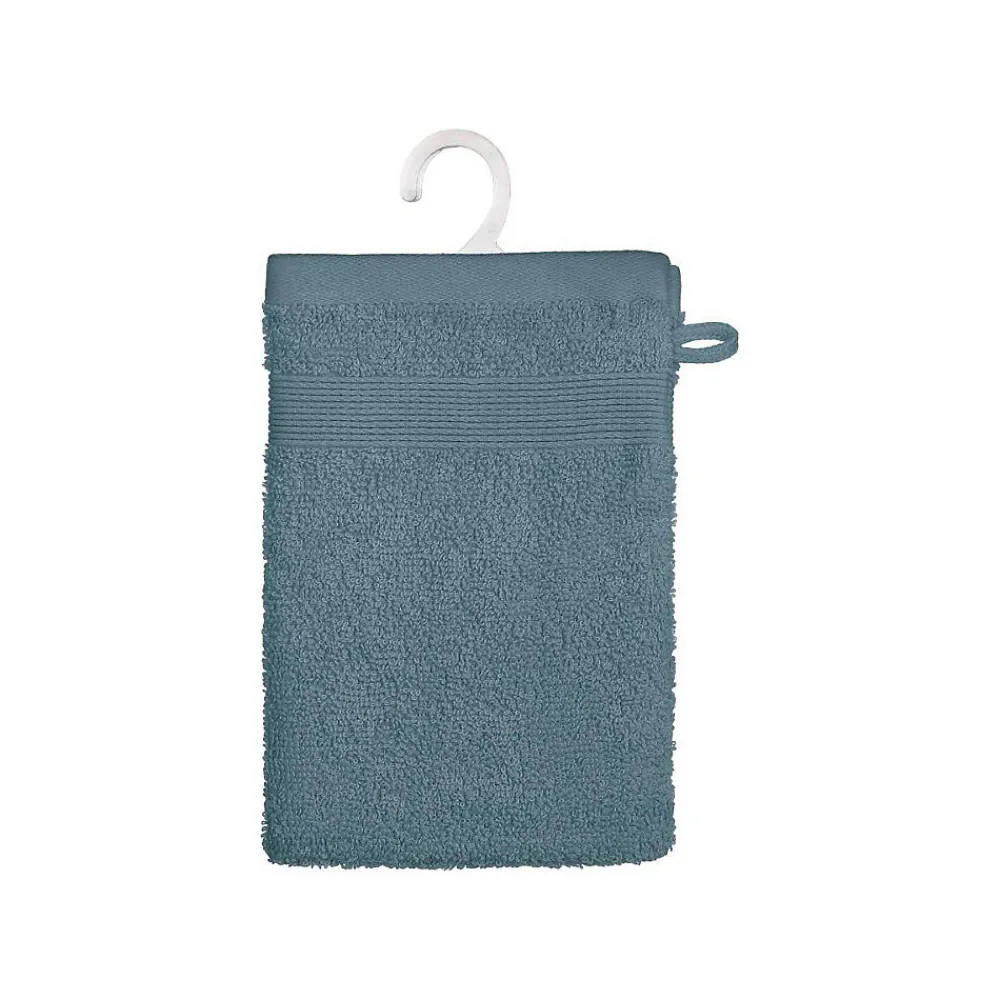 Atmosphera Créateur D'Intérieur Lot de 2 gants de toilette - coton 450 gr/m² - bleu orage 15x21 cm - Atmosphera