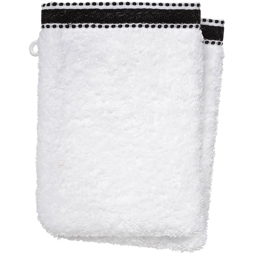 Atmosphera Créateur D'Intérieur Lot de 2 gants de toilette Joia - coton 550 gr/m² - blanc 15x21 cm - Atmosphera