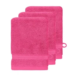Gant De Toilette|Sensei Maison Lot de 3 gants de toilette 550 g/m² Rose Indien 16x22 cm LUXURY