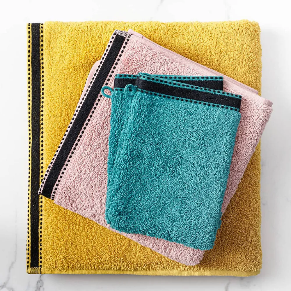 Gant De Toilette|Atmosphera Créateur D'Intérieur Lot de 2 gants de toilette Joia - coton 550 gr/m² - bleu canard 15x21 cm - Atmosphera