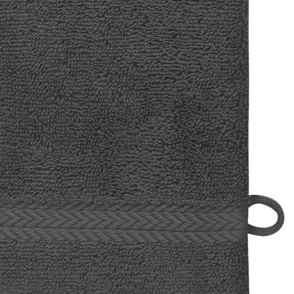 Sensei Maison Lot de 3 gants de toilette 550 g/m² Anthracite 16x22 cm LUXURY