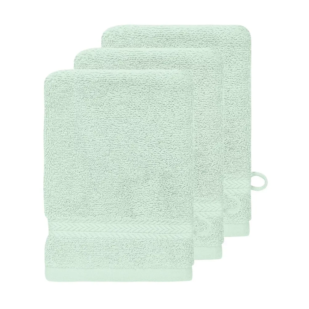 Gant De Toilette|Sensei Maison Lot de 3 gants de toilette 550 g/m² Menthe 16x22 cm LUXURY