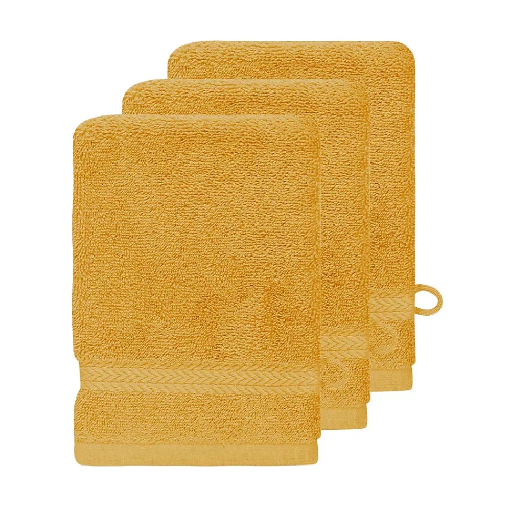 Gant De Toilette|Sensei Maison Lot de 3 gants de toilette 550 g/m² Safran 16x22 cm LUXURY