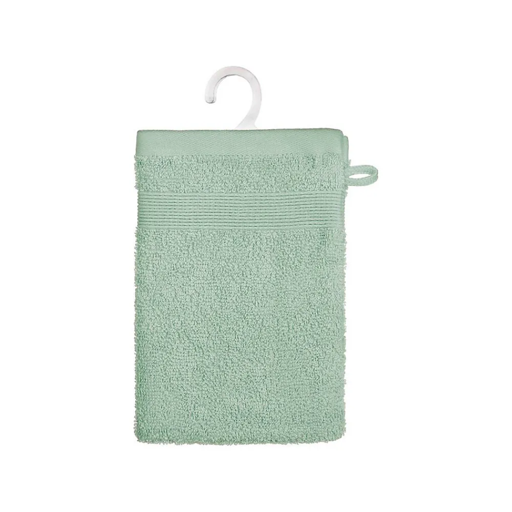 Atmosphera Créateur D'Intérieur Lot de 2 gants de toilette - coton 450 gr/m² - vert céladon 15x21 cm - Atmosphera