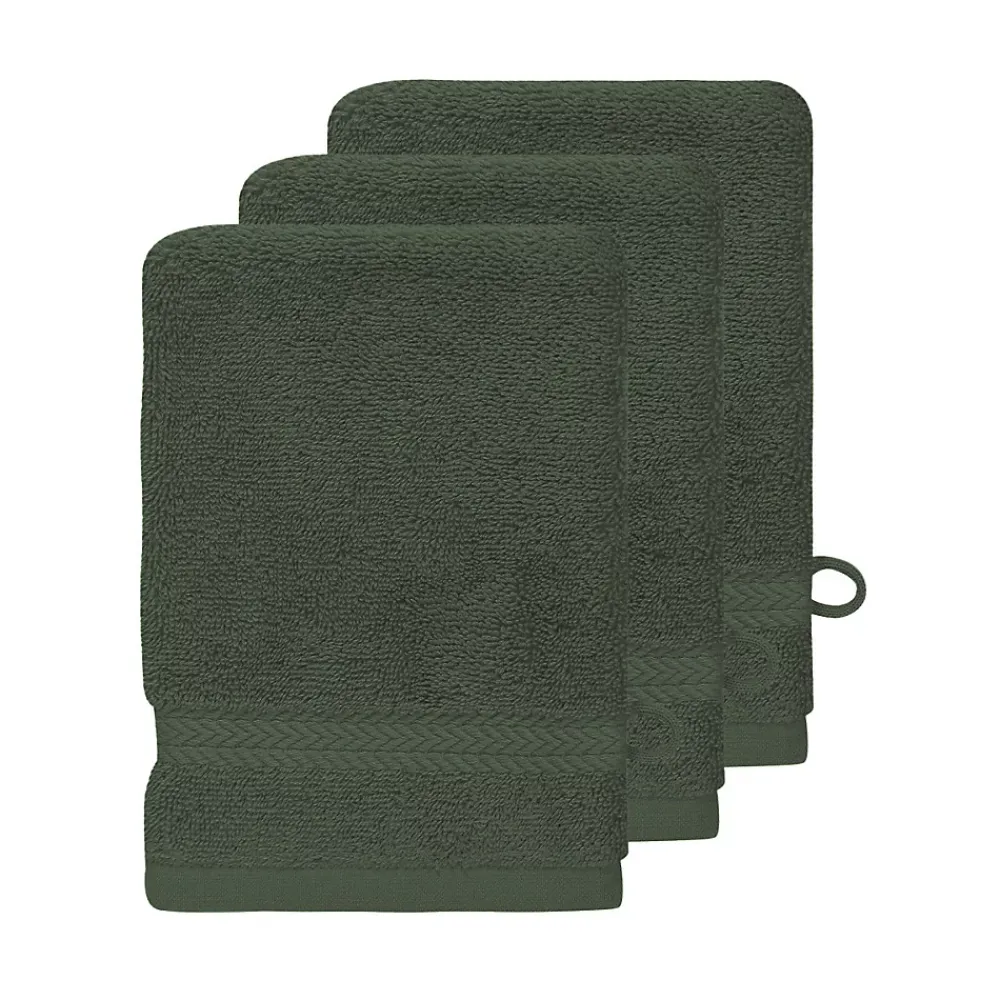 Sensei Maison Lot de 3 gants de toilette 550 g/m² Eucalyptus 16x22 cm LUXURY