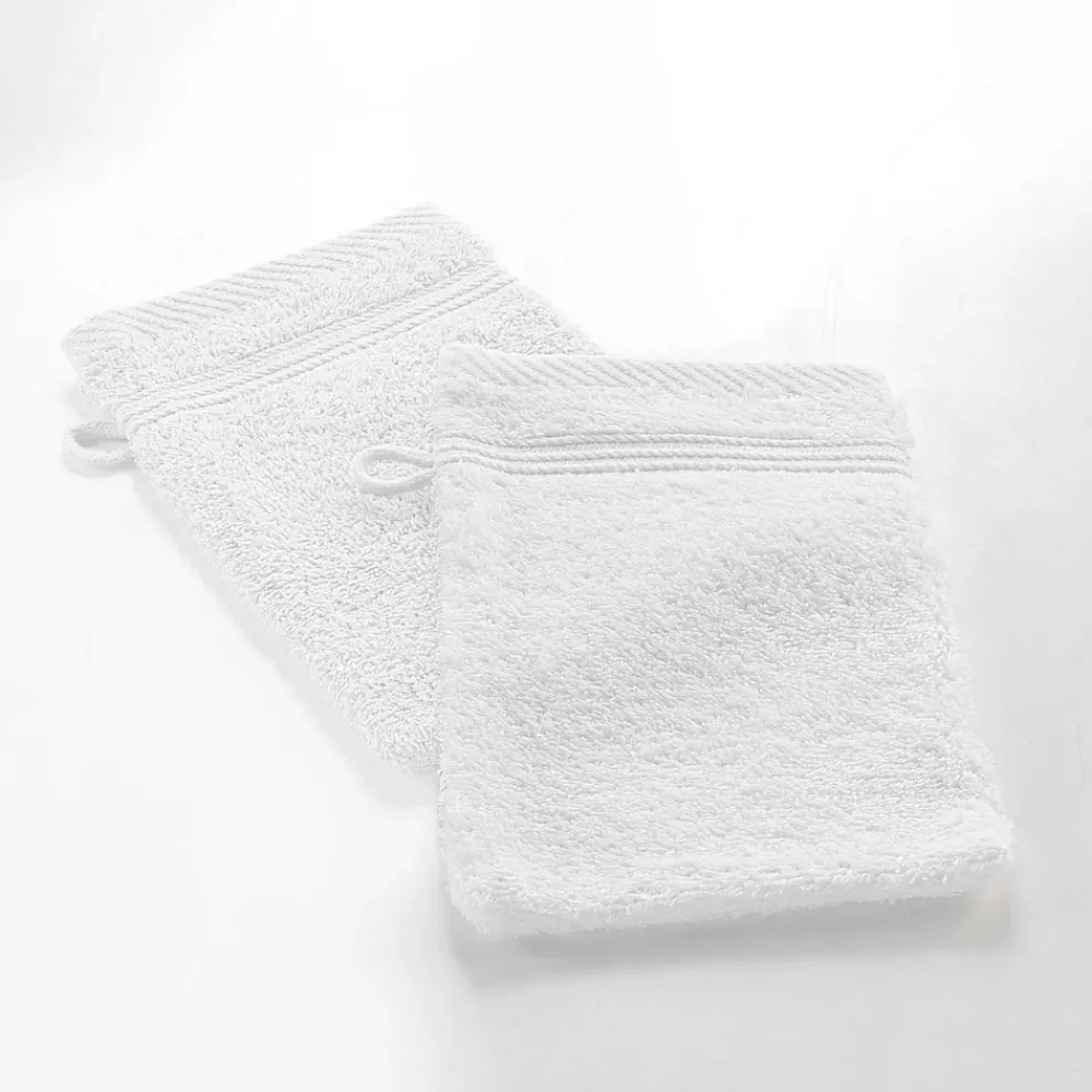 Serviette De Toilette|Eden Lot de 2 gants de toilette 15 x 21 cm Tendresse blanc