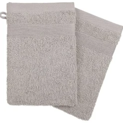 Atmosphera Créateur D'Intérieur Lot de 2 gants de toilette - coton 450 gr/m² - gris taupe 15x21 cm - Atmosphera