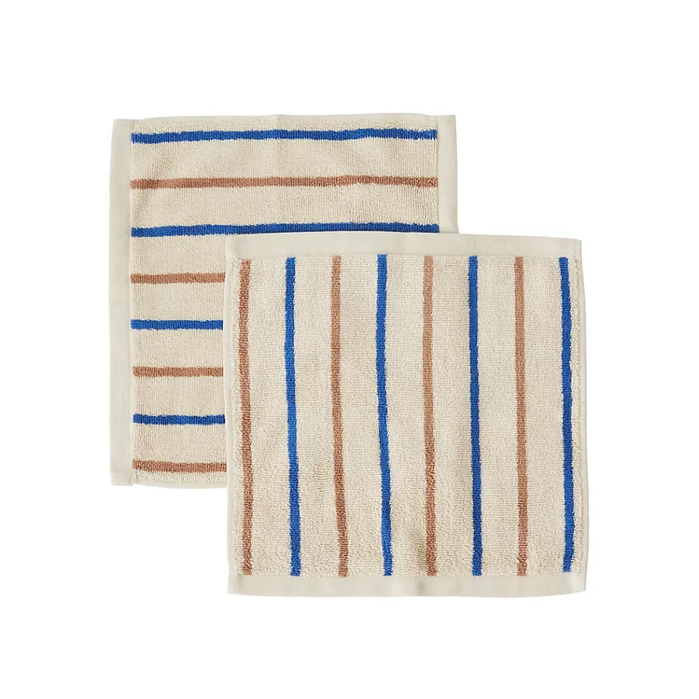 OYOY Living Lot de 2 gants de toilette marron en coton organique h30x30cm