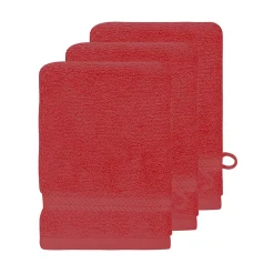 Sensei Maison Lot de 3 gants de toilette 550 g/m² Rubis 16x22 cm LUXURY