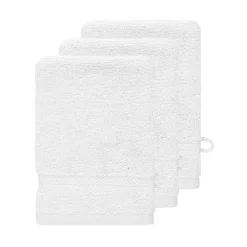 Gant De Toilette|Sensei Maison Lot de 3 gants de toilette 550 g/m² Blanc 16x22 cm LUXURY