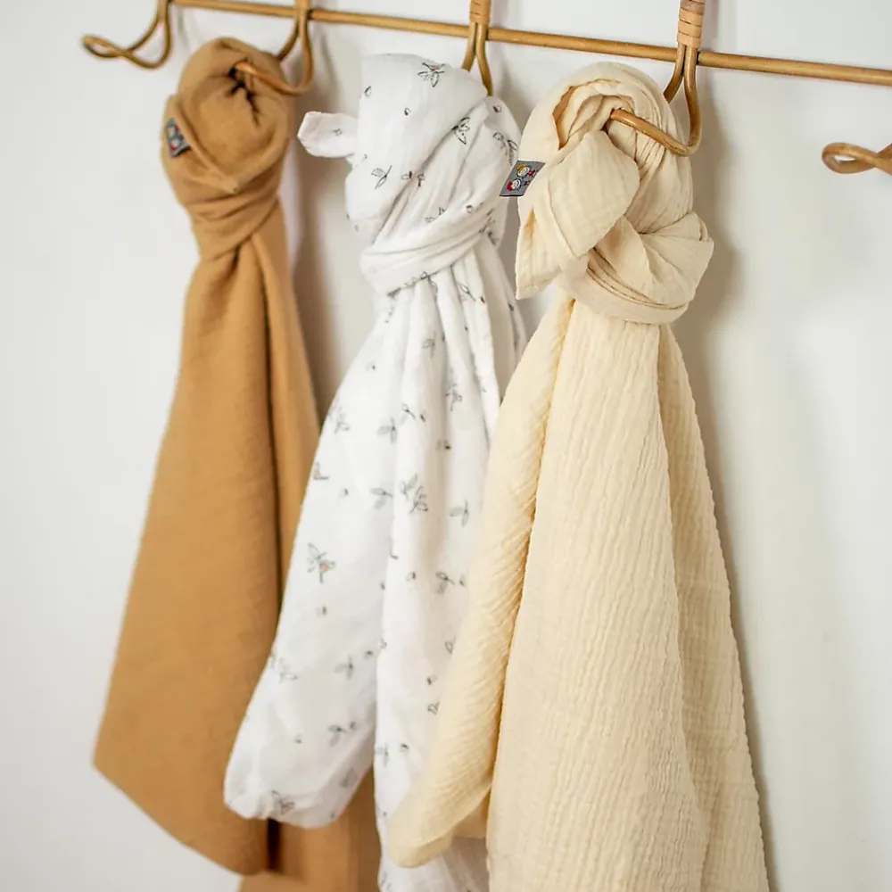 Sevira Kids Lot de 3 maxi langes melody écru et camel