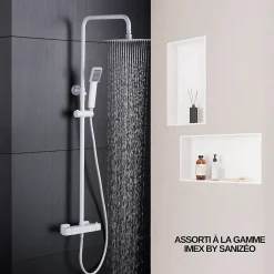 Italbox Lot de 2 Niches de Douche Blanc Satiné - 30x30 cm et 30x60 cm - Rangement Mural Salle de Bain - NOOK