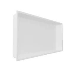 Italbox Lot de 2 Niches de Douche Blanc Satiné - 30x30 cm et 30x60 cm - Rangement Mural Salle de Bain - NOOK