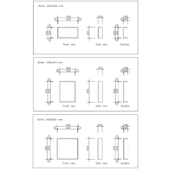 U-tile Lot de 2 niches de douche à carreler - formats intérieurs 40 x 20 cm - 9 cm de profondeur