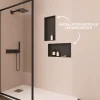 Italbox Lot de 2 Niches de Douche Noir Satiné - 30x30 cm et 30x60 cm - Rangement Mural Salle de Bain - NOOK