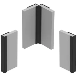 99Deco Lot de 2 panneaux de douche en aluminium (90x220 & 120x220 cm) + profilés noir - Lamnar - Noir