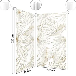 99Deco Lot de 2 panneaux de douche en PVC (90x220 & 120x220 cm) + profilés blanc - Lamnar Kola
