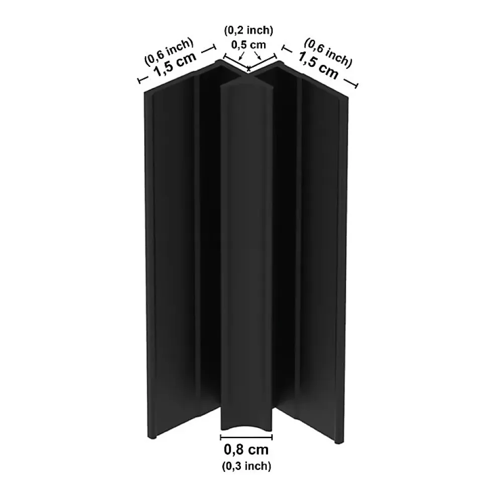 99Deco Lot de 2 panneaux de douche en aluminium (90x220 & 120x220 cm) + profilés noir - effet bois - Japandi - Marron et noir