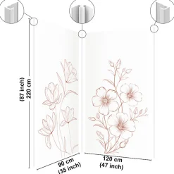 Panneau Mural De Salle De Bains|99Deco Lot de 2 panneaux de douche en aluminium (90x220 & 120x220 cm) + profilés blanc - Charme - Terracotta