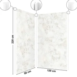 99Deco Lot de 2 panneaux de douche en aluminium (90x220 & 120x220 cm) + profilés blanc - New Trashwall - Marron