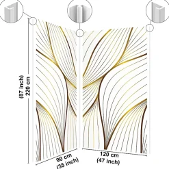 Panneau Mural De Salle De Bains|99Deco Lot de 2 panneaux de douche en aluminium (90x220 & 120x220 cm) + profilés blanc - Sotma - Blanc et doré