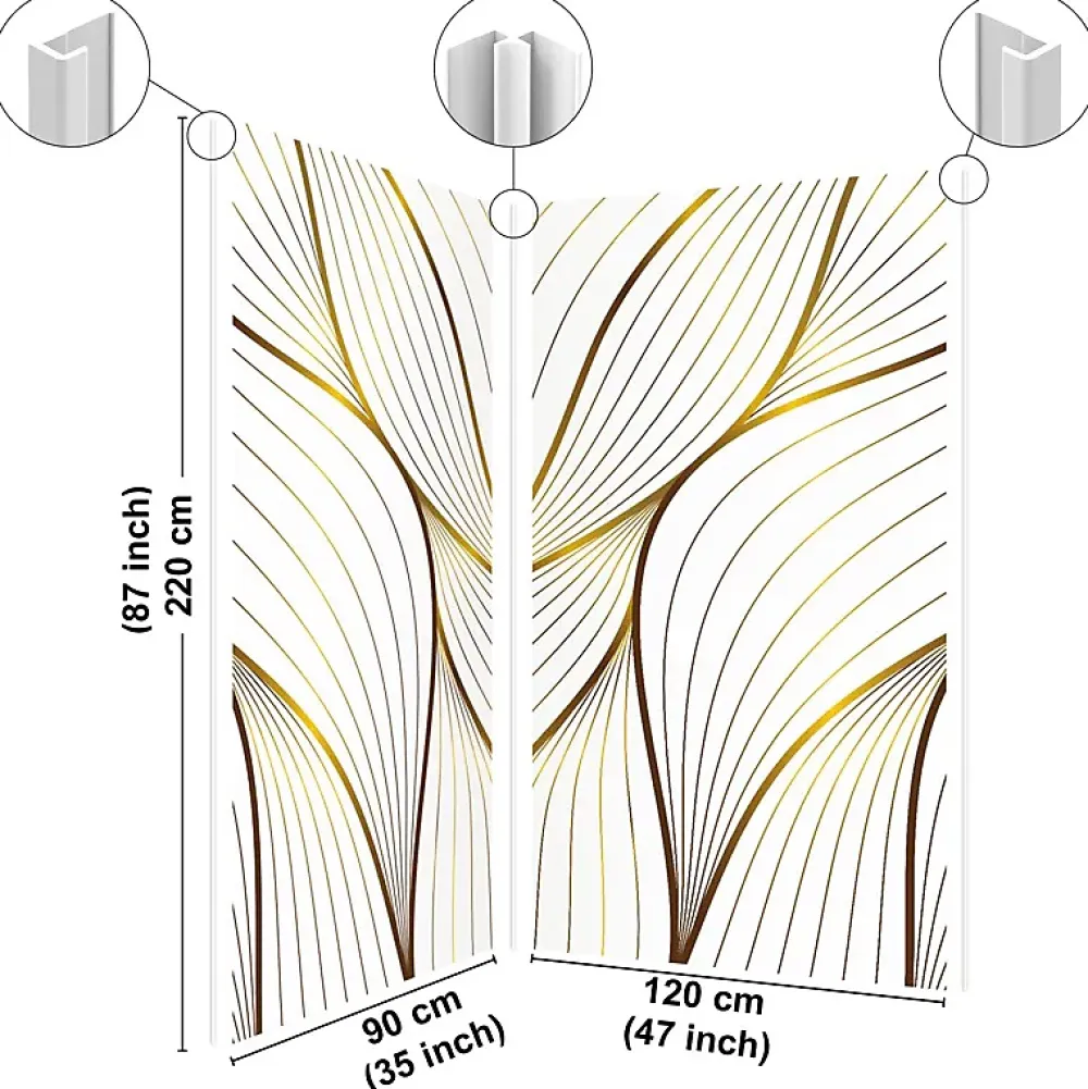 Panneau Mural De Salle De Bains|99Deco Lot de 2 panneaux de douche en aluminium (90x220 & 120x220 cm) + profilés blanc - Sotma - Blanc et doré