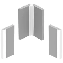 Panneau Mural De Salle De Bains|99Deco Lot de 2 panneaux de douche en aluminium (90x220 & 120x220 cm) + profilés blanc - Sotma - Blanc et doré