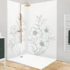 99Deco Lot de 2 panneaux de douche en PVC (90x220 & 120x220 cm) + profilés blanc - Charme - Vert