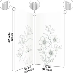 99Deco Lot de 2 panneaux de douche en PVC (90x220 & 120x220 cm) + profilés blanc - Charme - Vert